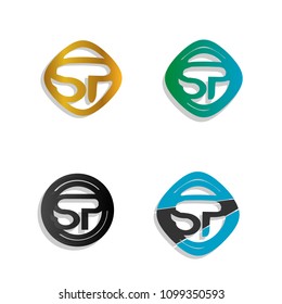 S and P linked Logotype icon sign symbol illustration.simple creative modern abstract design vector.isolated background