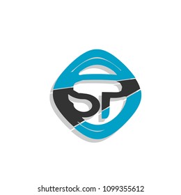 S and P linked Logotype icon sign symbol illustration.simple creative modern abstract design vector.isolated background