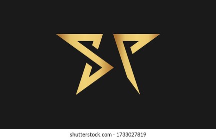S , P , PS , SP Letter with Star Logo Template vector icon illustration design. Letter S P minimalist art monogram arrow shape logo.