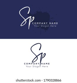 S P SP Escritura a mano inicial y logotipo de la firma. Logo inicial del vector de belleza .Moda, boutique, floral y botánica