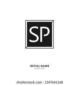 S P SP Initial logo letter with minimalist concept. Vector with scandinavian style logo.