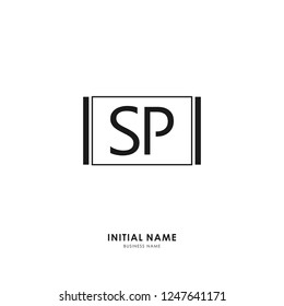 S P SP Initial logo letter with minimalist concept. Vector with scandinavian style logo.