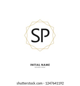 S P SP Initial logo letter with minimalist concept. Vector with scandinavian style logo.