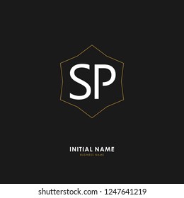 S P SP Initial logo letter with minimalist concept. Vector with scandinavian style logo.