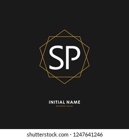 S P SP Initial logo letter with minimalist concept. Vector with scandinavian style logo.