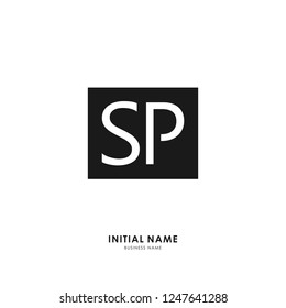 S P SP Initial logo letter with minimalist concept. Vector with scandinavian style logo.