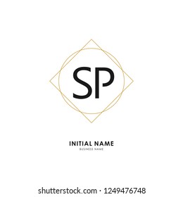 S P SP Initial logo letter with minimalist concept. Vector with scandinavian style logo.