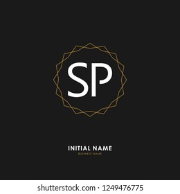 S P SP Initial logo letter with minimalist concept. Vector with scandinavian style logo.
