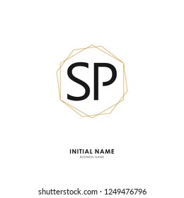 S P SP Initial logo letter with minimalist concept. Vector with scandinavian style logo.