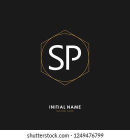 S P SP Initial logo letter with minimalist concept. Vector with scandinavian style logo.