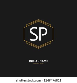 S P SP Initial logo letter with minimalist concept. Vector with scandinavian style logo.