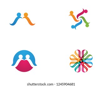 S  people Community unity team logo vector