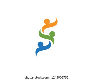 S  people Community unity team logo vector