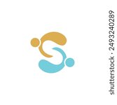 S People Logo Design. Letter S Icon Human