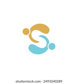 S People Logo Design. Letter S Icon Human