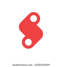S pin monogram logo design. Simple, modern and clean logo vector icon illustration branding
