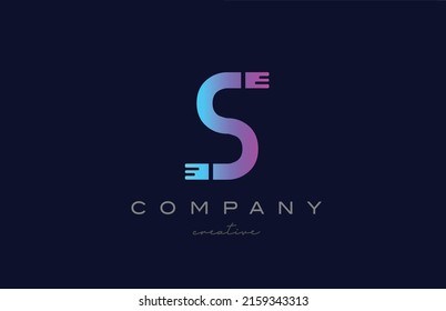 S pink and blue alphabet letter logo icon design. Creative template suitable for a business or company