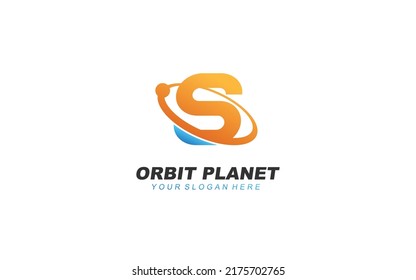 S planet logo design inspiration. Vector letter template design for brand.