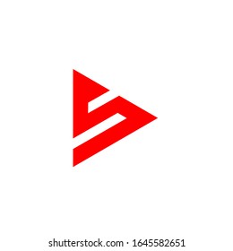 Diseño de logotipo de botón de reproducción S plantilla de signo vectorial