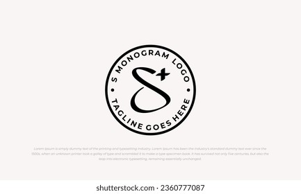 S and plus logo monogram style in circle shape