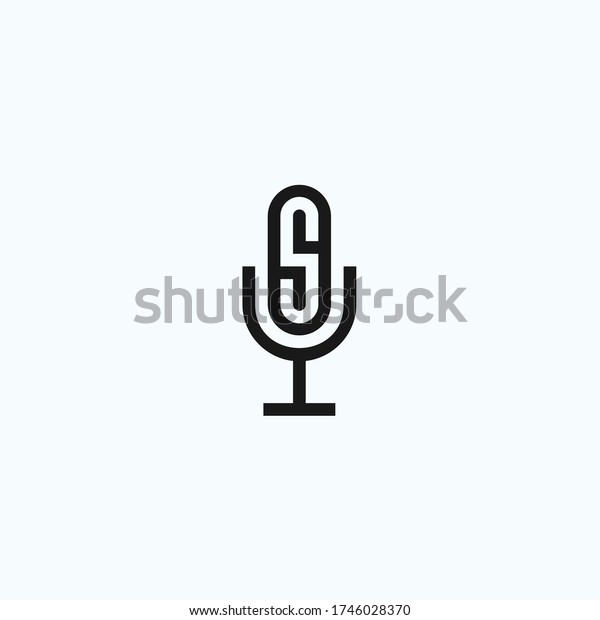 S Podcast Logo Mic Logo Stock Vector (Royalty Free) 1746028370