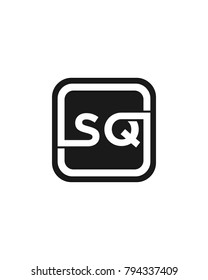S Q initial box letter logo template vector