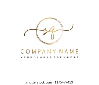 S Q Initial handwriting logo vector