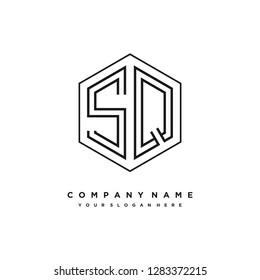 S Q initial letter, modern logo design template vector 