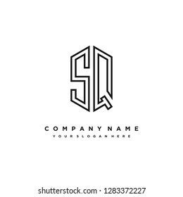 S Q initial letter, modern logo design template vector 