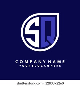 S Q initial letter, modern logo design template vector 