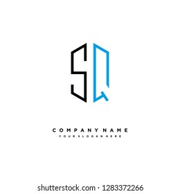 S Q initial letter, modern logo design template vector 