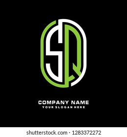 S Q initial letter, modern logo design template vector 
