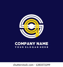 S Q initial letter, modern logo design template vector 