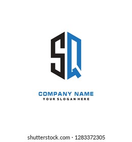 S Q initial letter, modern logo design template vector 