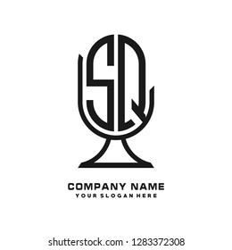 S Q initial letter, modern logo design template vector 