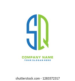 S Q initial letter, modern logo design template vector 