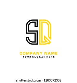 S Q initial letter, modern logo design template vector 