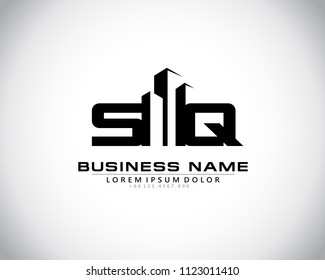 S Q Initial logo concept with building template vector.