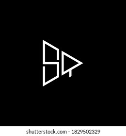 S q letter logo abstract design on black color background, sq monogram