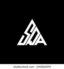 S Q A letter logo creative design on black color background. SQA icon