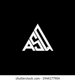 A S Q letter logo creative design on black color background. ASQ icon