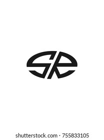 S R initial circle company logo black
