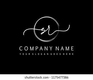 S R Initial handwriting logo vector