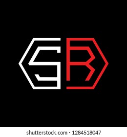 S R initial letter, modern logo design template vector 