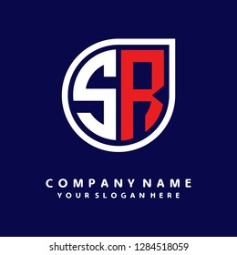 S R initial letter, modern logo design template vector 