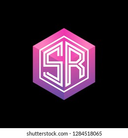 S R initial letter, modern logo design template vector 