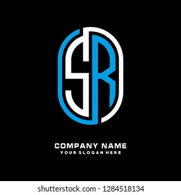 S R initial letter, modern logo design template vector 