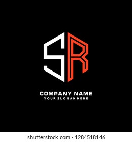 S R initial letter, modern logo design template vector 