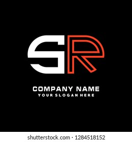 S R initial letter, modern logo design template vector 