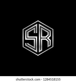 S R initial letter, modern logo design template vector 